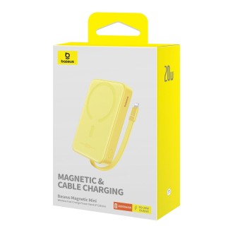 Baseus 10000mAh 20W 8 Pin Magnetic Fast Charging Power Bank(Lemon Yellow)