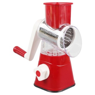 Hand-operated Multi-functional Vegetable Chopper Cheese Slicing Machine (Red)