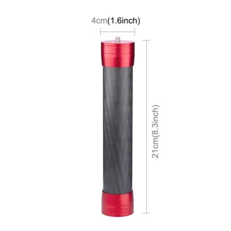 PULUZ 21cm Carbon Fiber Extension Monopod Stick for DJI / MOZA / Feiyu V2 / Zhiyun G5 Gimbal(Red)