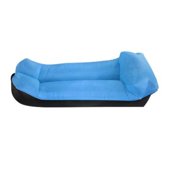 Color-blocking Pillow Style 210T Tear-proof Plaid Cloth Inflatable Sofa Outdoor Portable Air Sleeping Bag Beach Inflatable Float