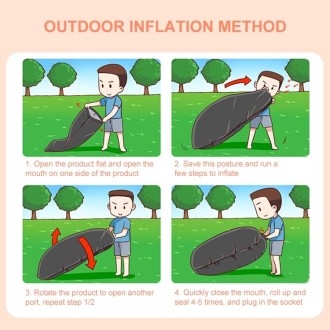 Color-blocking Pillow Style 210T Tear-proof Plaid Cloth Inflatable Sofa Outdoor Portable Air Sleeping Bag Beach Inflatable Float