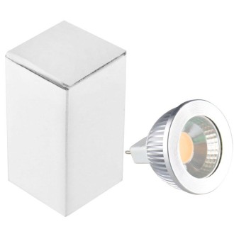 MR16 5W 475LM LED Spotlight Lamp, 1 COB LED, Warm White Light, 3000-3500K, DC 10-18V, Silver Cover