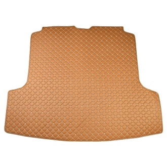 Car Trunk Mat Rear Box Carbon Fiber Mat for Nissan Teana 2019(Light Brown)