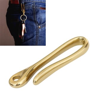 Retro Solid Brass Key Chain Key Ring Belt U Hook Wallet Chain Fish Hook, Length:6cm without Copper Rin(Brass)