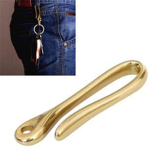 Retro Solid Brass Key Chain Key Ring Belt U Hook Wallet Chain Fish Hook, Length:4.8cm without Copper Rin(Brass)