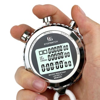 YS Metal Stopwatch 3 Rows Display Running Training Electronic Timers, Style: YS-5100 100 Memories