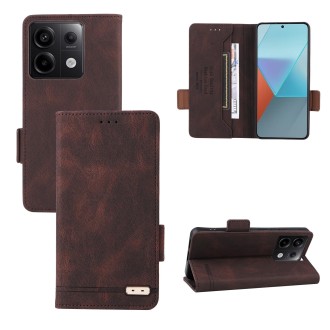 For Xiaomi Redmi Note 13 Pro 5G Magnetic Clasp Leather Phone Case(Brown)