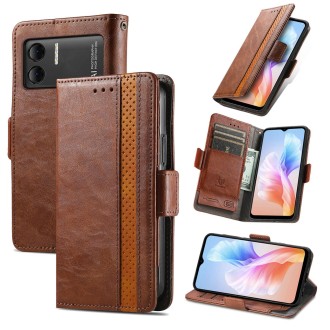 For DOOGEE X98 Pro / X98 CaseNeo Splicing Dual Magnetic Buckle Leather Phone Case(Brown)