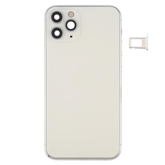 Battery Back Cover (with Side Keys & Card Tray & Power + Volume Flex Cable & Wireless Charging Module) for iPhone 11 Pro(Silver)