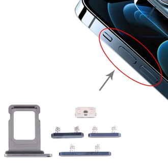 SIM Card Tray + Side Keys for iPhone 12 Pro Max(Blue)