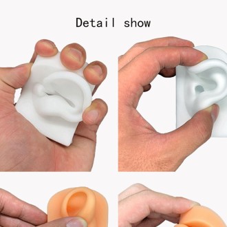 TX-S90 Simulation Ear Silicone Model Practice Display Props, Style:Left Ear(Flesh Color)