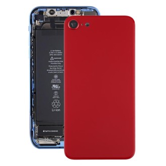 Glass Battery Back Cover with Camera Lens Cover for iPhone SE 2020(Red)