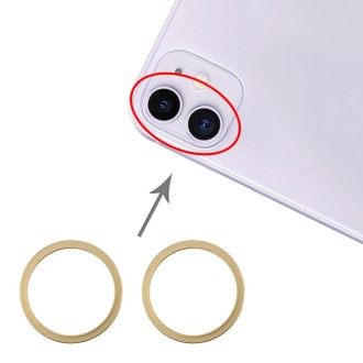 2 PCS Rear Camera Glass Lens Metal Protector Hoop Ring for iPhone 11(Gold)