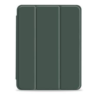 For iPad Pro 12.9 2022 / 2021 / 2020 3-fold Shockproof Smart Leather Tablet Case(Deep Green)