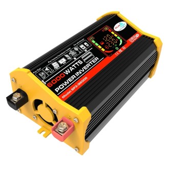 Legend III Generation DC12V to AC220V 6000W Modified Square Wave Car Power Inverter with LED Display(Black)