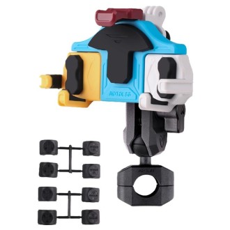 MOTOSLG Crab Motorcycle Phone Clamp Bracket O-Type Rear Mirror Mount(Yellow Blue White)