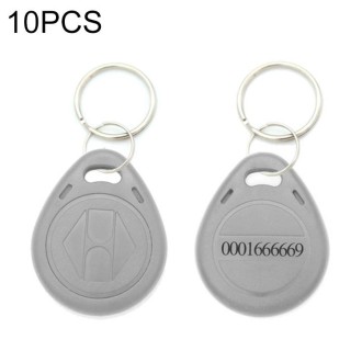 10 PCS 125KHz TK/EM4100 Proximity ID Card Chip Keychain Key Ring(Gray)