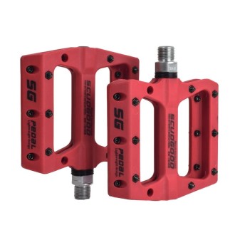 FMFXTR Mountain Bicycle Pedal Nylon Fiber Bearing Non-Slip Pedal(SG-12B Red)