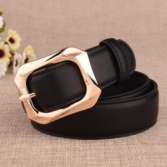 Women Pin Buckle Belt Casual Versatile Clothing Accessories Waist Band(Black)