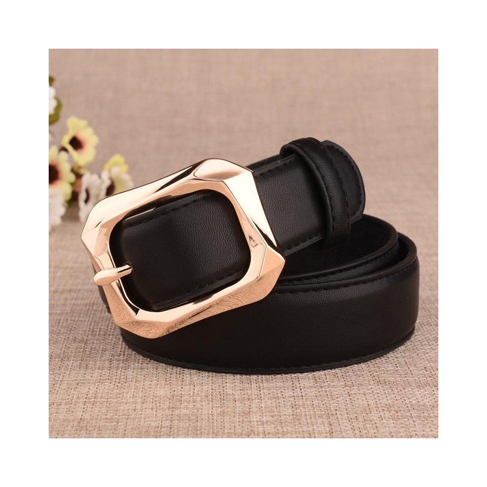 Women Pin Buckle Belt Casual Versatile Clothing Accessories Waist Band(Black)