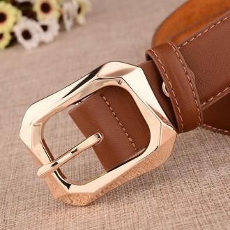 Women Pin Buckle Belt Casual Versatile Clothing Accessories Waist Band(Black)