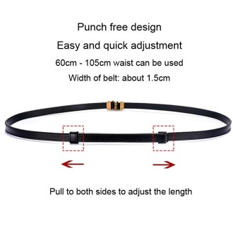 Women Leather Thin Belt With Suits And Dresses Slim Waist Versatile Waist Chain Retro Belt(White)