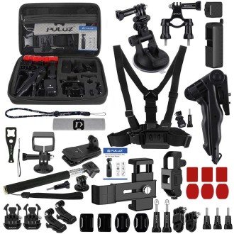 PULUZ 43 in 1 Accessories Total Ultimate Combo Kits for DJI Osmo Pocket with EVA Case (Chest Strap + Wrist Strap + Suction Cup M