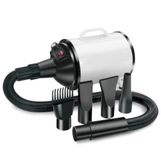 2100W Dog Dryer Stepless Speed Pet Hair Blaster Pet Water Blower 110V US Plug(Black and White)