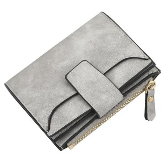 Baellerry Large Capacity Ladies Short Wallet Multifunctional Multi-card Coin Purse(Grey)