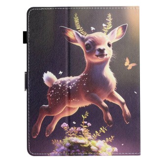 For 7 inch Coloured Drawing Stitching Leather Tablet Case(Deer)