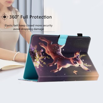 For 7 inch Coloured Drawing Stitching Leather Tablet Case(Deer)