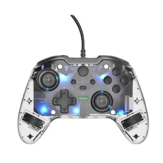 For Microsoft XBOX One / PC XO300 RGB Luminous Wired Gamepad(Transparent)