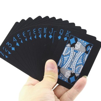 2 Set Plastic PVC Poker Cards Waterproof Black Playing Cards Creative Gift Durable Poker(Red+Silver)