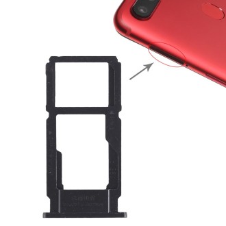 For OPPO R11s SIM Card Tray + SIM Card Tray / Micro SD Card Tray (Black)