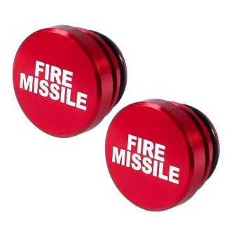 2 PCS Car / Motorcycle FIRE MISSILE Letter Metal Cigarette Lighter Dust Cover (Red)