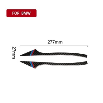 Three Color B Carbon Fiber Car Rearview Mirror Bumper Strip Decorative Sticker for BMW 5 Series E60 2008-2010 / F10 2011-2017 / 