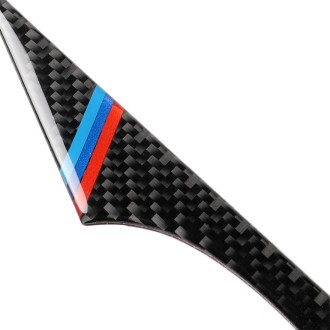 Three Color B Carbon Fiber Car Rearview Mirror Bumper Strip Decorative Sticker for BMW 5 Series E60 2008-2010 / F10 2011-2017 / 