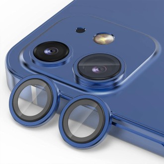 For iPhone 12 / 12 mini ENKAY AR Anti-reflection Camera Lens Glass Full Film(Dark Blue)