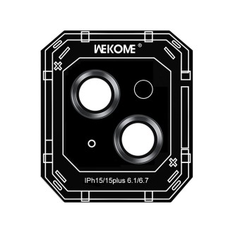 For iPhone 15 WEKOME WTPC-008 Armor Corning Metal Ring Lens Cover Film(Graphite Black)