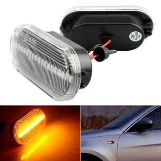 2 PCS D12V / 5W Car LED Leaf Board Side Flowing Water Turn Signal Light for Volkswagen(Transparent)