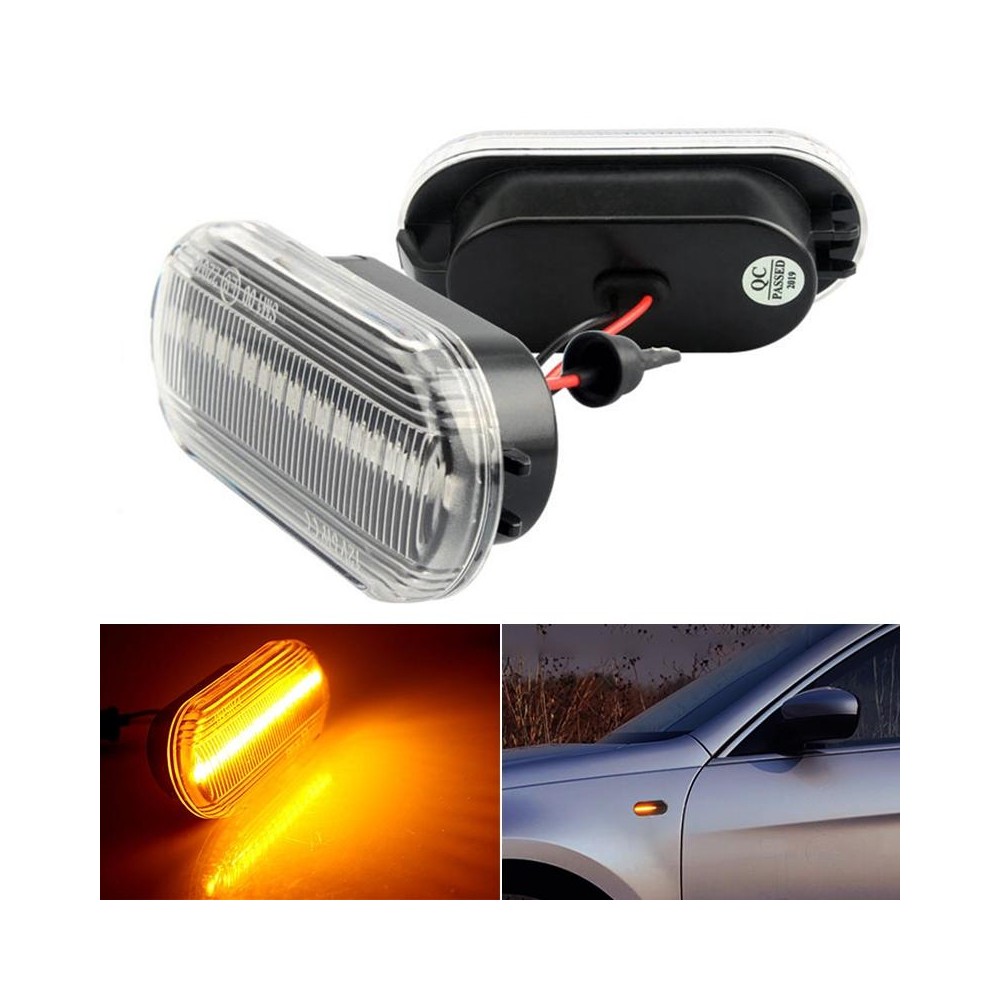 2 PCS D12V / 5W Car LED Leaf Board Side Flowing Water Turn Signal Light for Volkswagen(Transparent)