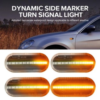 2 PCS D12V / 5W Car LED Leaf Board Side Flowing Water Turn Signal Light for Volkswagen(Transparent)