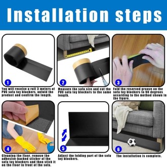 PVC Sofa Baffle Under-bed Toy Blocking Strap(Black)