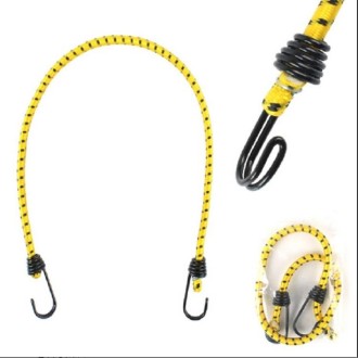 Outdoor Bundling Rope Elastic Tents Metal Buckle High Stretch Clothesline Camping Luggage Packing Hook(Double Hook Yellow)