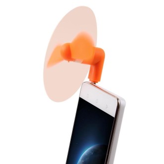 Fashion USB 3.1 Type-C Port Mini Fan with Two Leaves, For Mobile Phone with OTG Function(Orange)