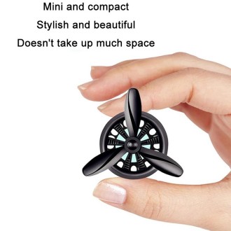 Car Air Outlet Perfume Aromatherapy Swivel Fan(Black Without Light)