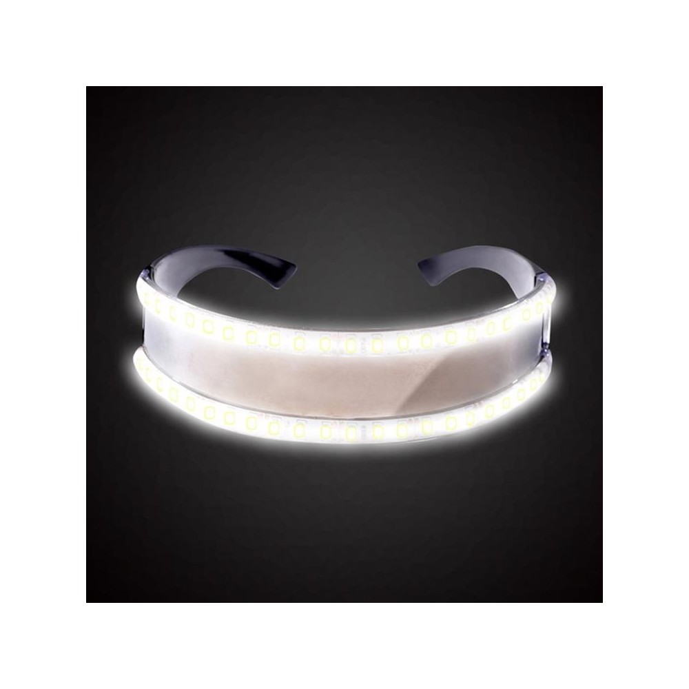 LED Glasses Luminous Party Classic Toys for Dance DJ Party Mask Costumes Props Gloves(White illuminating)