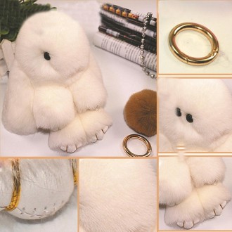 Lovely Dead Rex Rabbit Doll Pendant for Bag / Key Chains / Car ,Size: 15.0 x 14.0 x 8.0cm(Khaki)