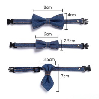 Pet Cowboy Bow Tie Collar Cats Dogs Adjustable Tie Collars Pet Accessories Supplies, Size:S 16-32cm, Style:Tie(Dark Blue)