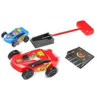 Pedal Catapult Launch Aerodynamic Car Parent-child Outdoor Competitive Racing, Color: Red + Blue Car